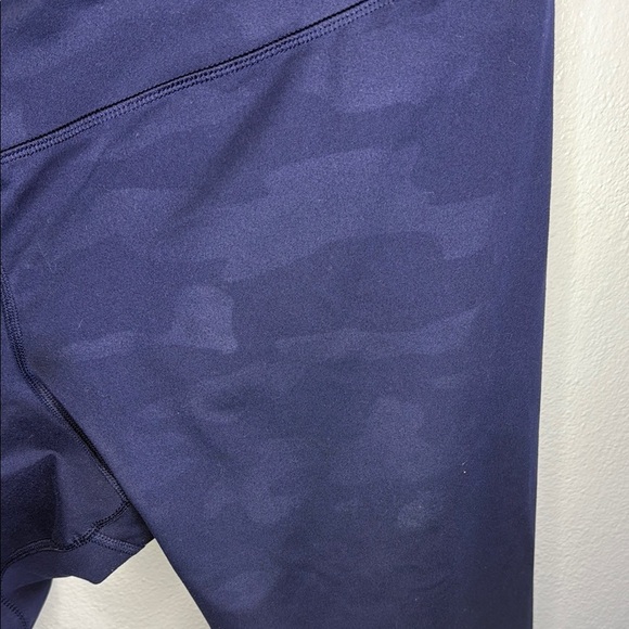 Blue Camo Patterned Full-Length Leggings with Elastic Waistband - Picture 4 of 4